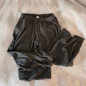 Aerie Wide Leg Pants in Dark Gray